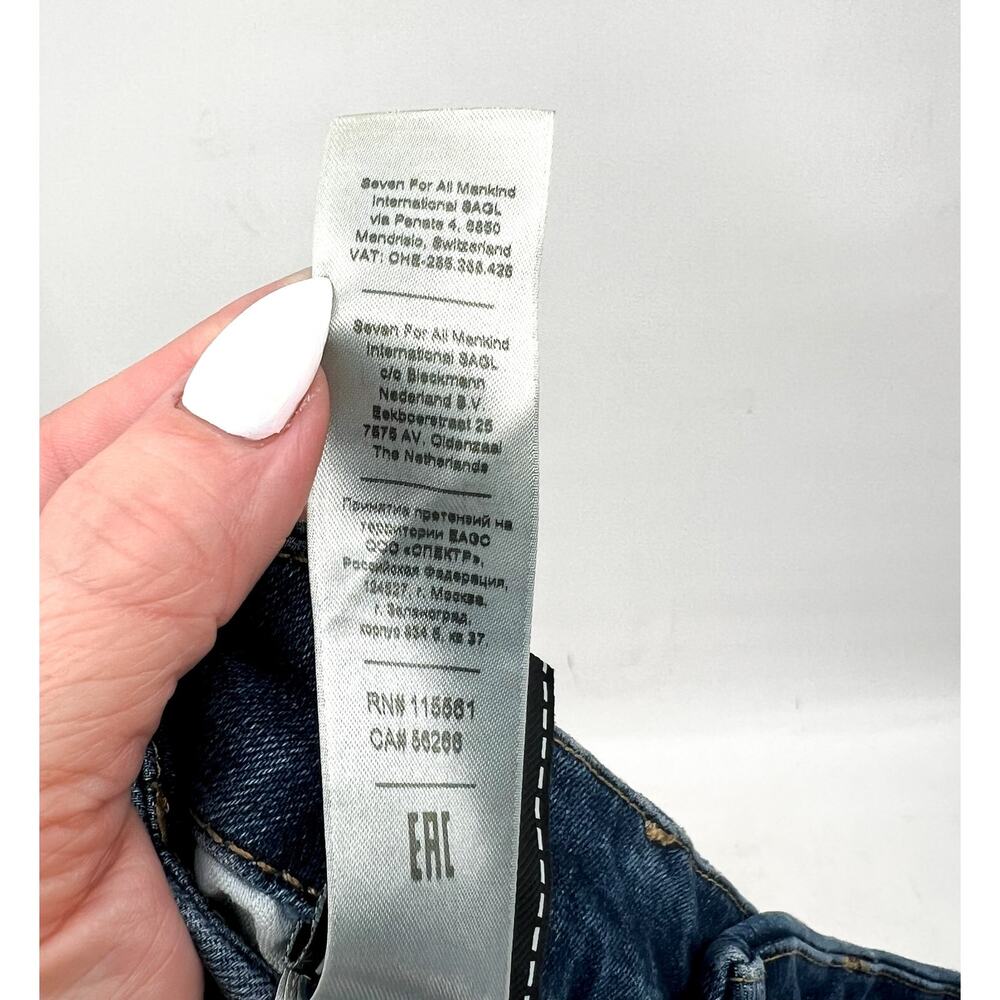 7 FOR ALL MANKIND Womens Kimmie Straight Slim Jeans Size 27 Blue Love Story NWT - Picture 13 of 14